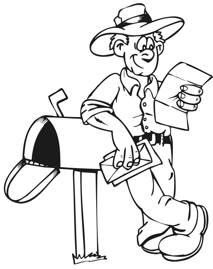 Mail Coloring Page | Family Coloring Page