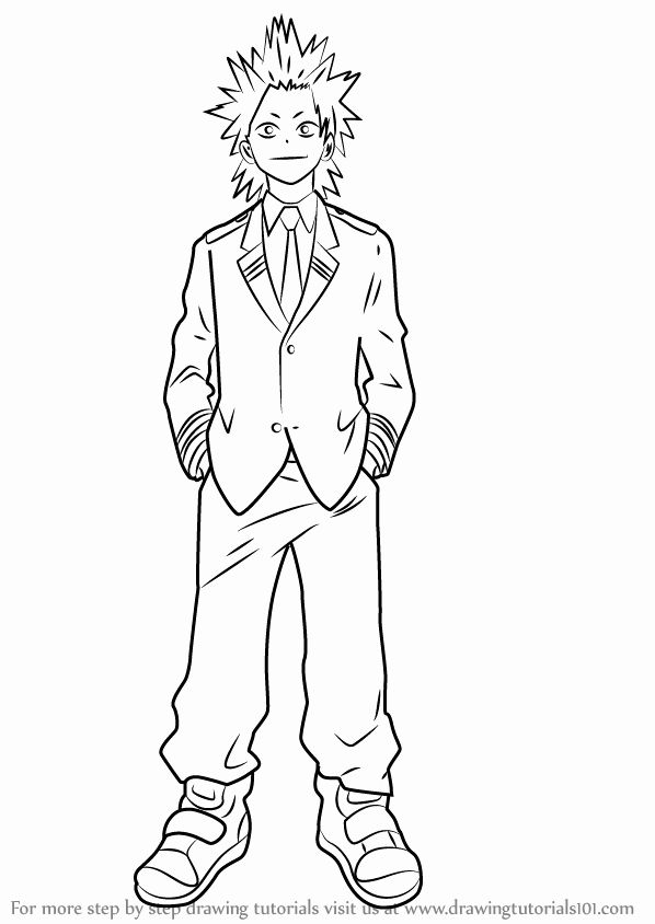 My Hero Academia Coloring Page Awesome Learn How to Draw Eijirou Kirishima  From Boku No Hero | Kirishima, Hero poster, Anime lineart