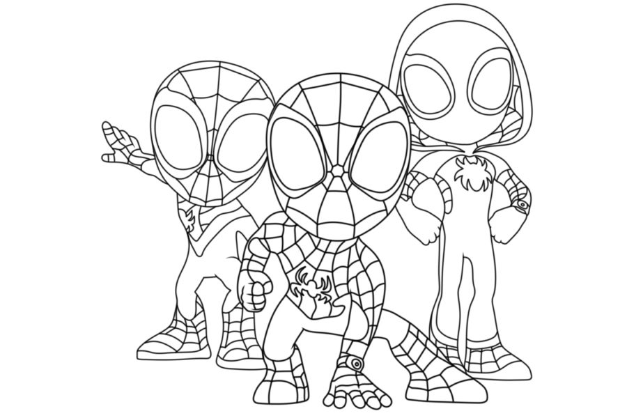 Spidey Gwen Stacy Stands Up Coloring Page