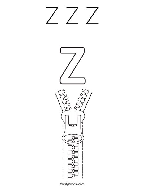 Z Z Z Coloring Page - Twisty Noodle