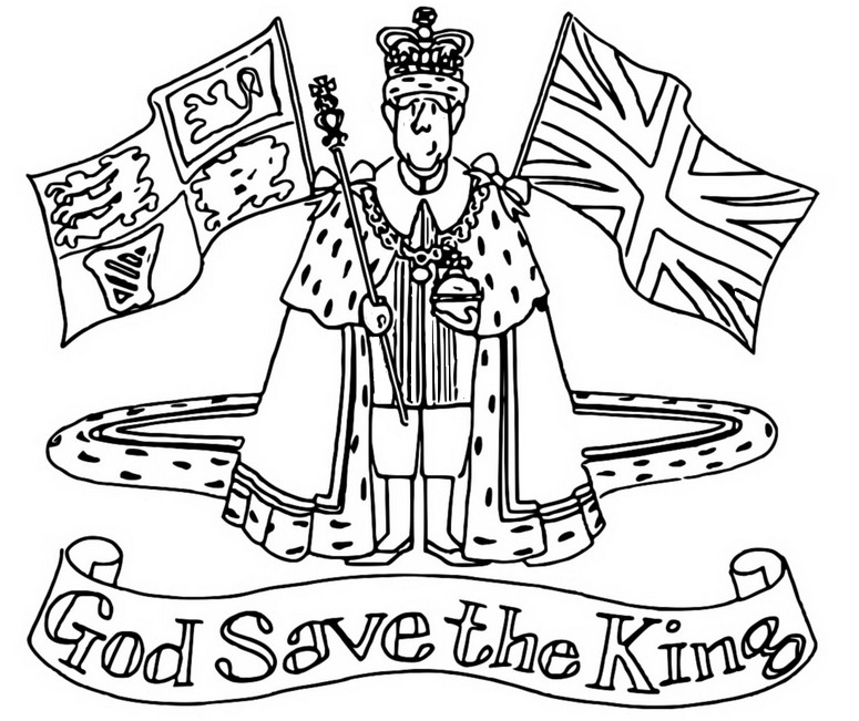 Coloring page King Charles III : God Save The King 4