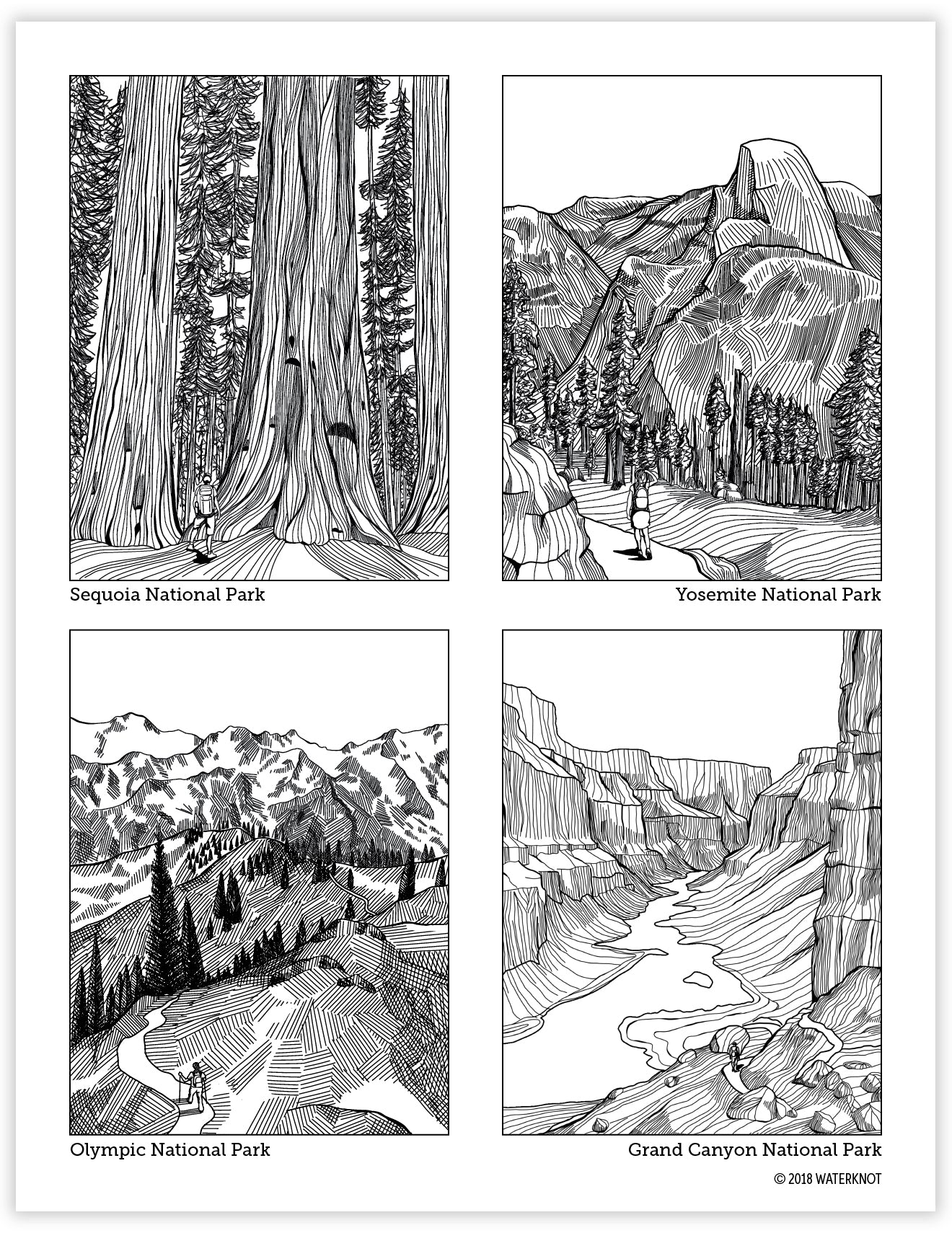 Download and Print National Parks Coloring Pages – Waterknot
