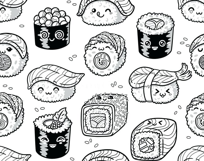Sushi Coloring Pages Coloring Home