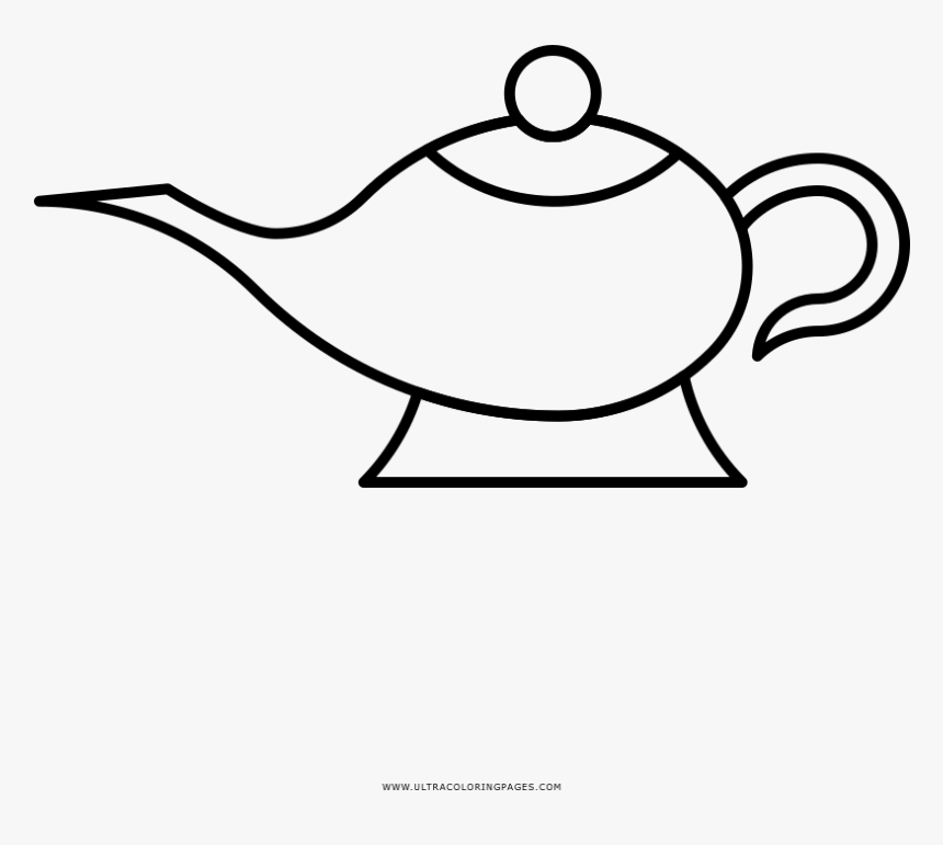 Genie Lamp Coloring Page - Aladdin Genie Coloring Pages, HD Png ...