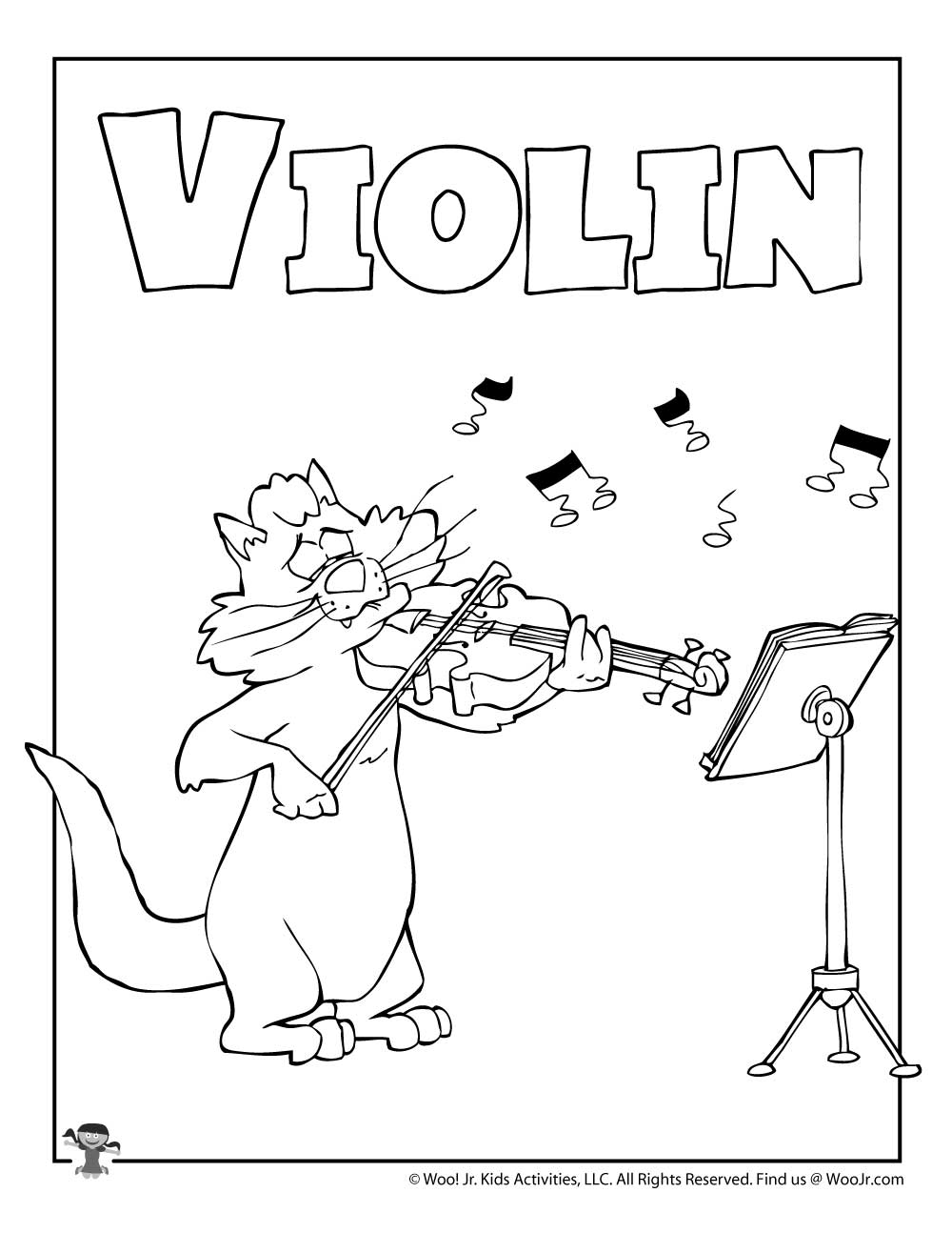 V is for Violin Coloring Page | Woo! Jr. Kids Activities