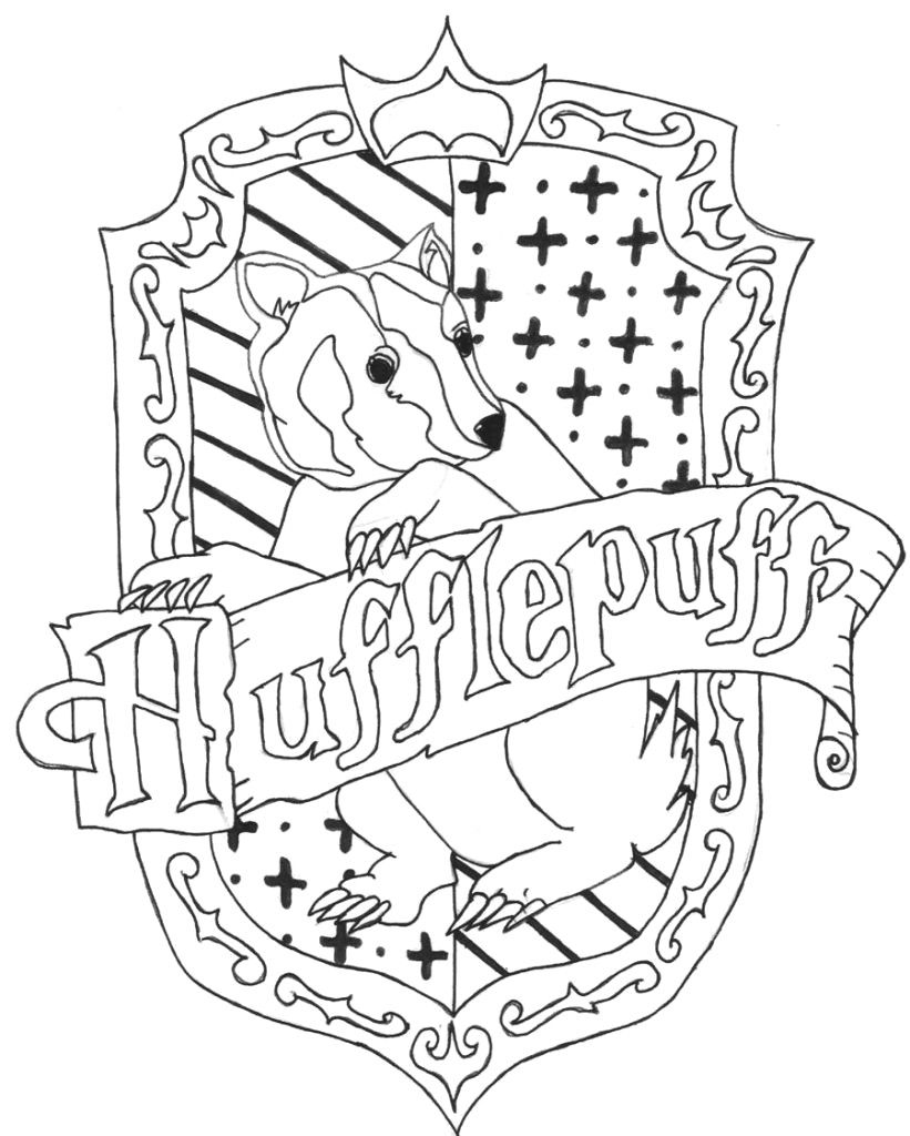 Remarkable Hufflepuff Crest Coloring Page Decor Pinterest ...