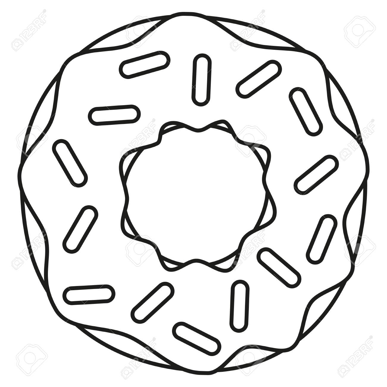 Coloring Pages  Donut Coloring Page Pages Line Art Black ...