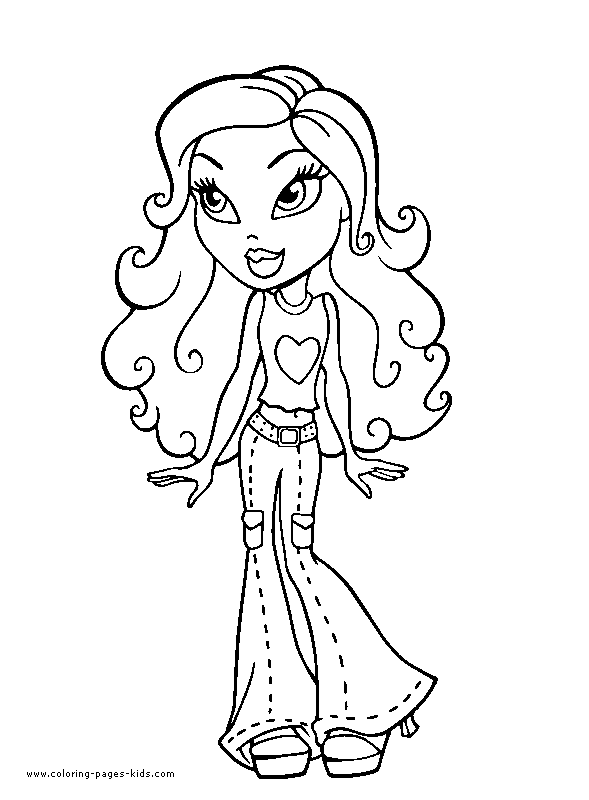 Bratz color page - Coloring pages for kids - Cartoon characters coloring  pages - printable coloring pages - color pages - kids coloring pages - coloring  sheet - coloring page - coloring book - kid color page - cartoons coloring  pages
