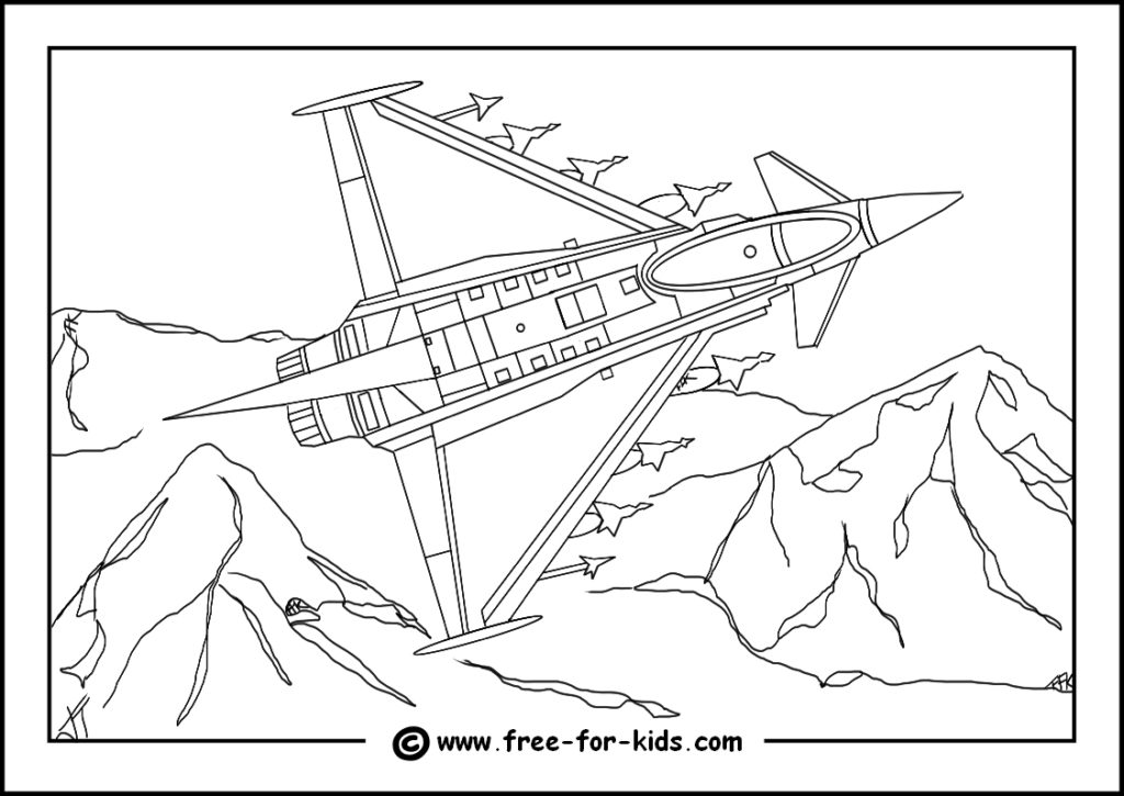 Aeroplane Colouring Pages - www.free-for-kids.com