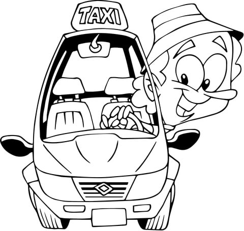 Taxi Driver coloring page | Free Printable Coloring Pages