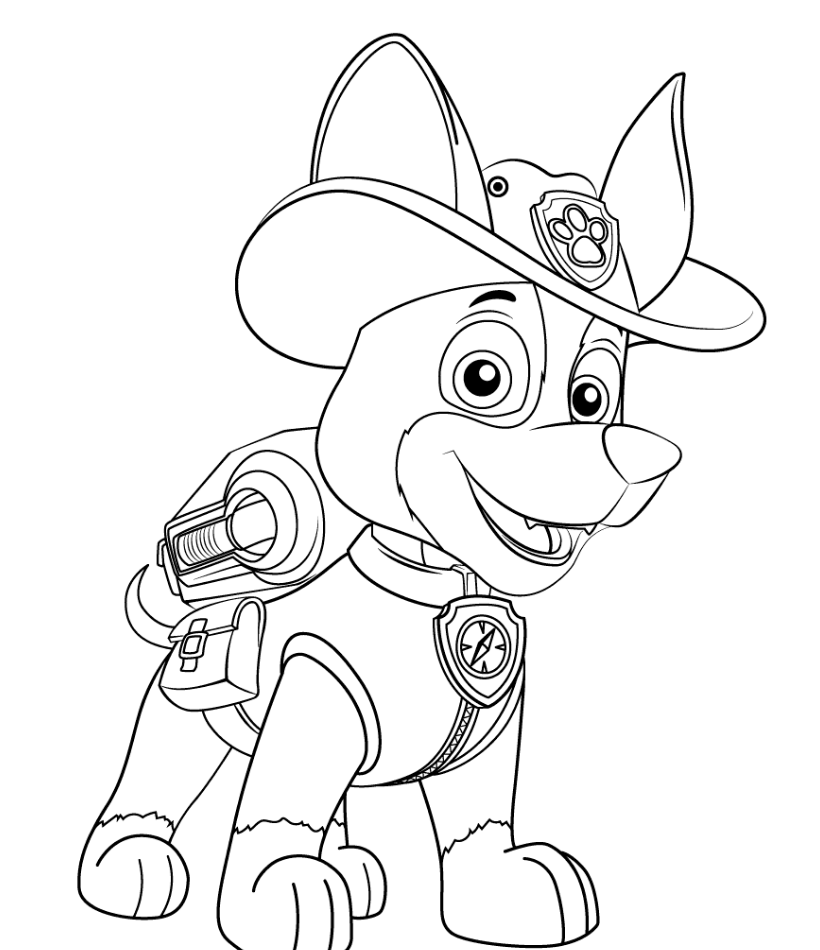 PAW Patrol New Pup Tracker Coloring Page | Paw patrol coloring ...