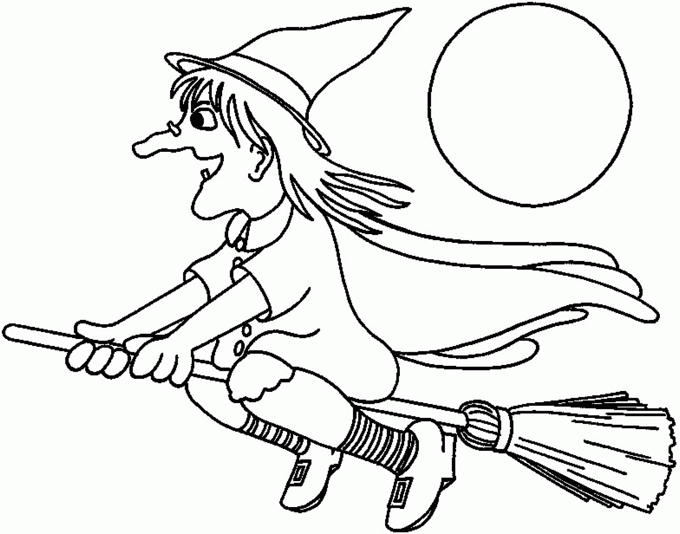 Free Coloring Page Of Witches   Coloring Home