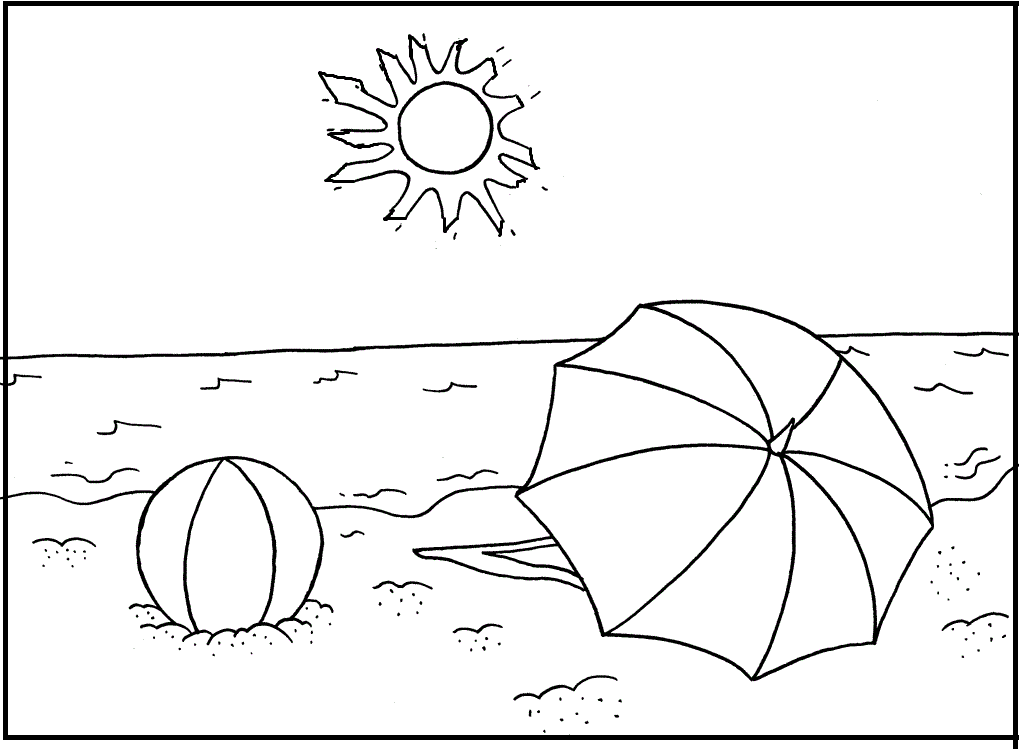 Summer Sun Shines On Beach Coloring Pages For Kids #dSM ...