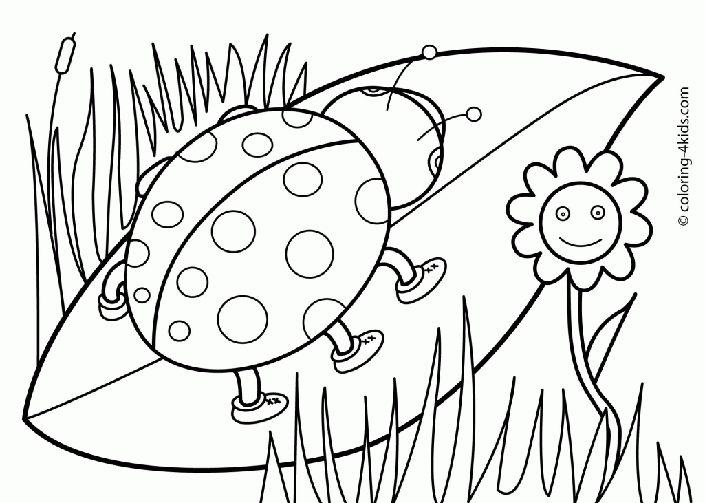 Spring Coloring Pages For Kids Free Printable Coloing 4kids Grass ...
