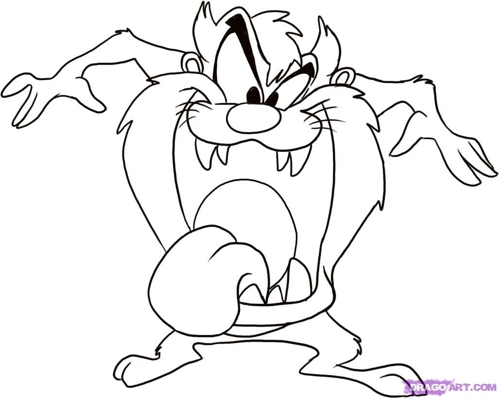 Taz - Coloring Pages for Kids and for Adults