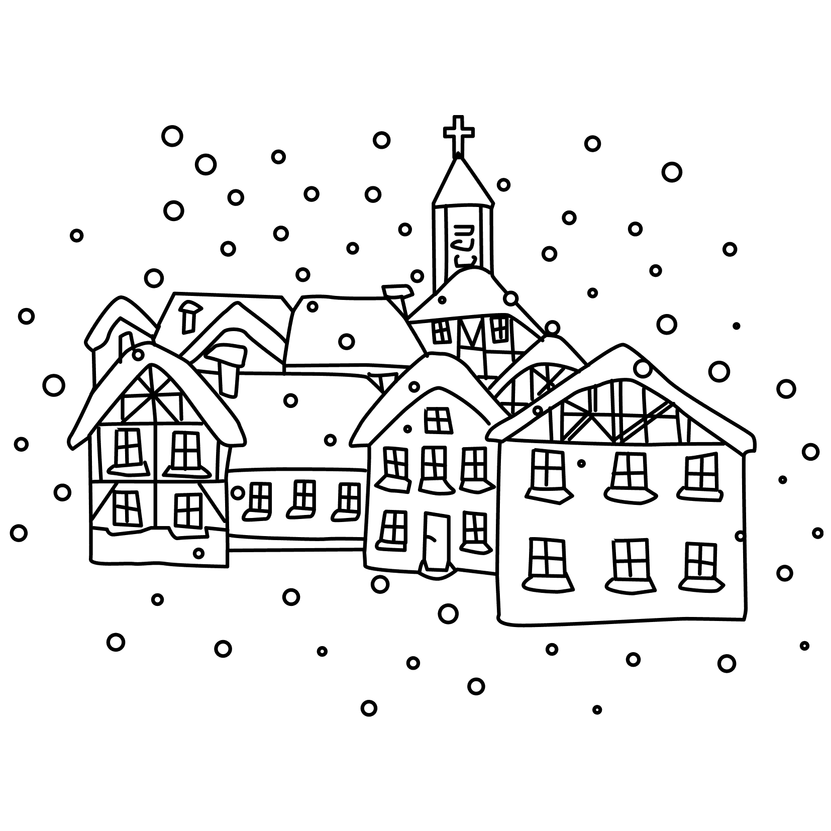 Christmas Landscape Coloring Pages - Coloring Pages For All Ages