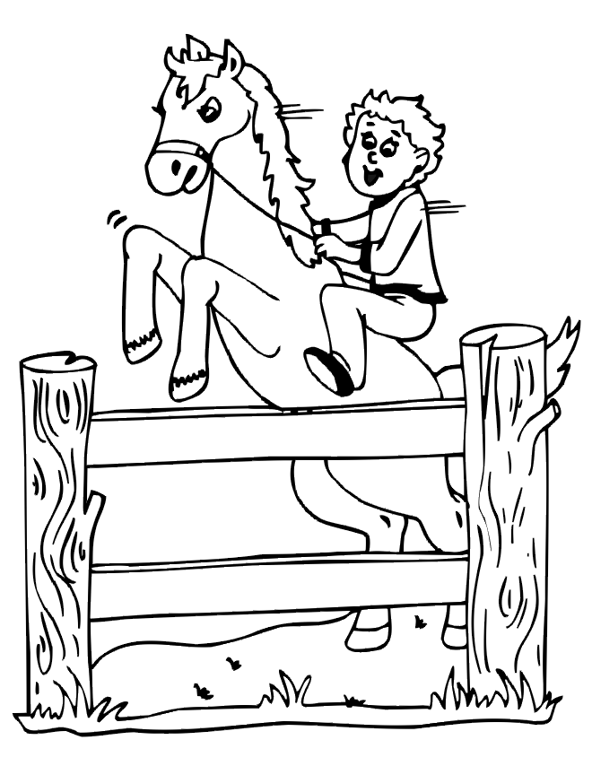Horse In Fence Coloring Sheet 4