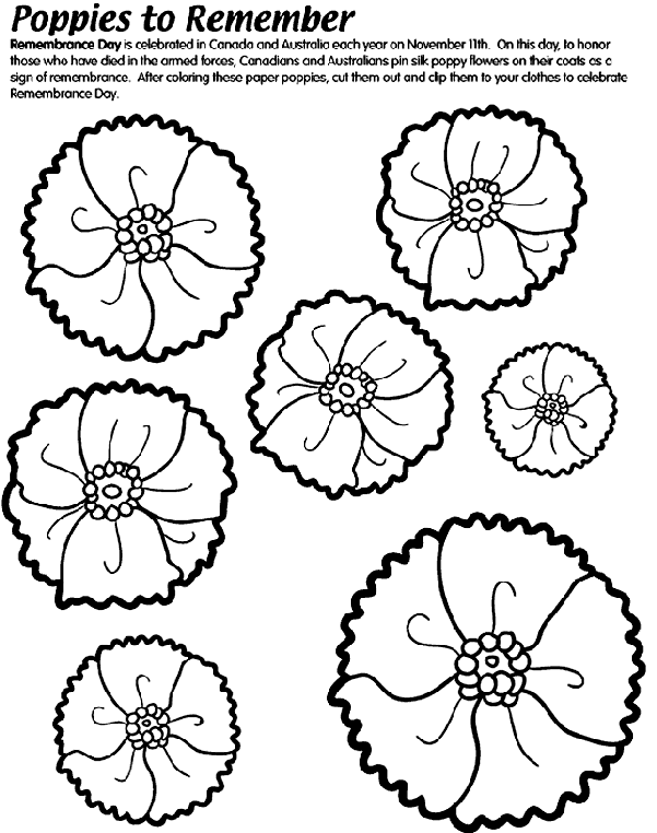 Poppies to Remember Coloring Page | crayola.com