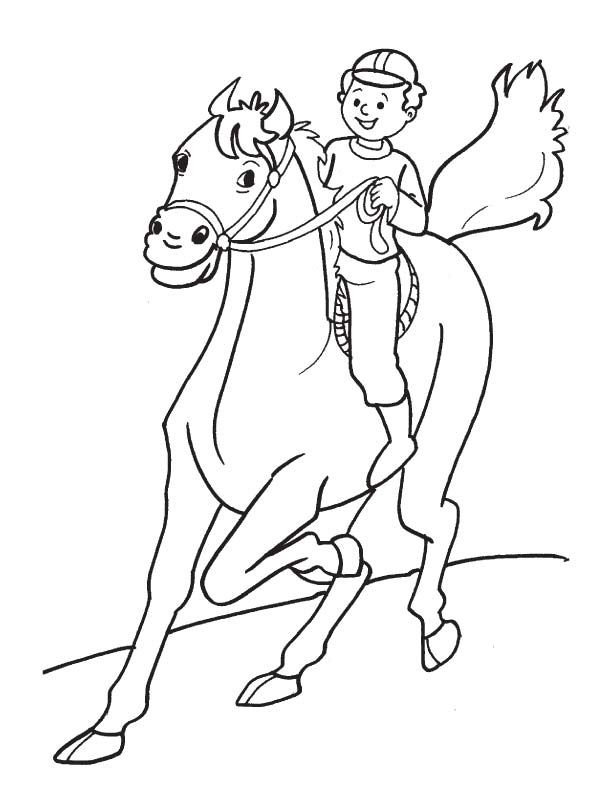 Enjoying horse riding coloring page | Download Free Enjoying horse riding  coloring page for kids | Best Coloring Pages