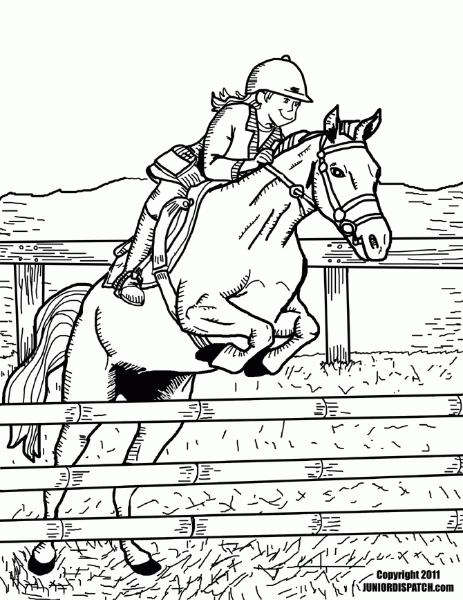 Download Girl And Horse Jumping Coloring Pages - Coloring Home