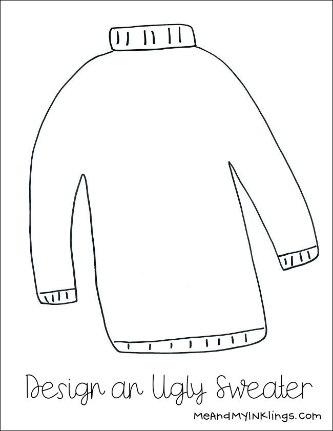 Printable Ugly Sweater Coloring Page - Laura Kelly's Inklings