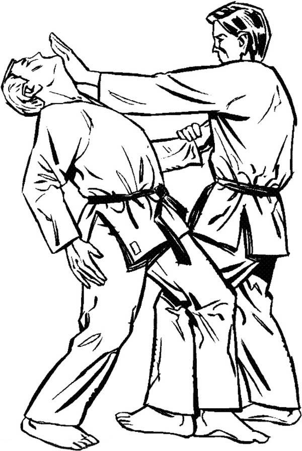 Kumite Fighting on Karate Coloring Pages: Kumite Fighting on ...