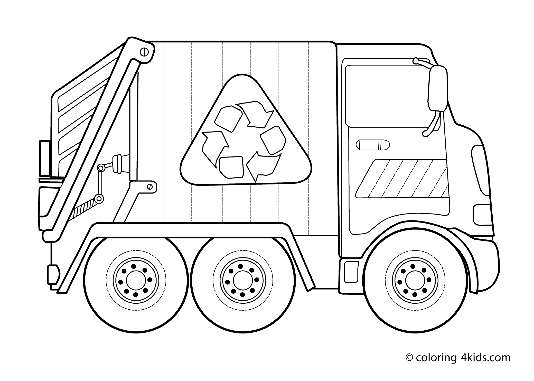 Garbage Truck Pictures To Color - Coloring Pages for Kids and for ...