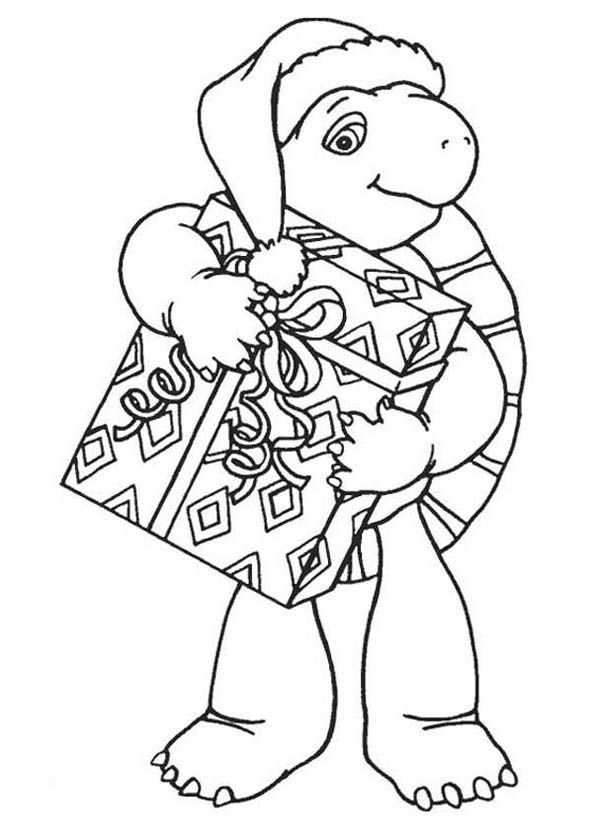 franklin the turtle and christmas present coloring pages