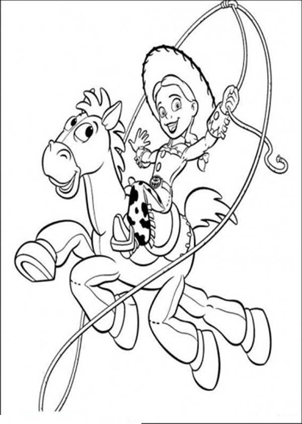 Jessie and Bullseye in Horses Coloring Page - NetArt