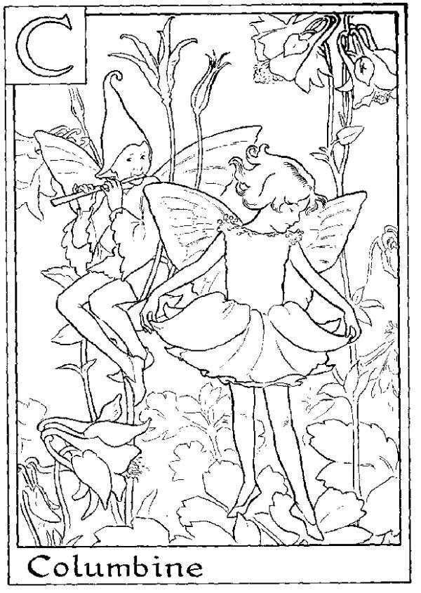 Letter E For Eyebright Flower Fairy Coloring Page | Coloring Pages ...