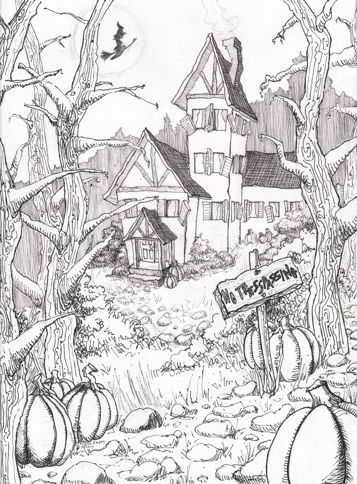 Hard Halloween Coloring Pages For Adults - Coloring Home