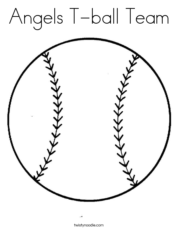 Angels T-ball Team Coloring Page - Twisty Noodle