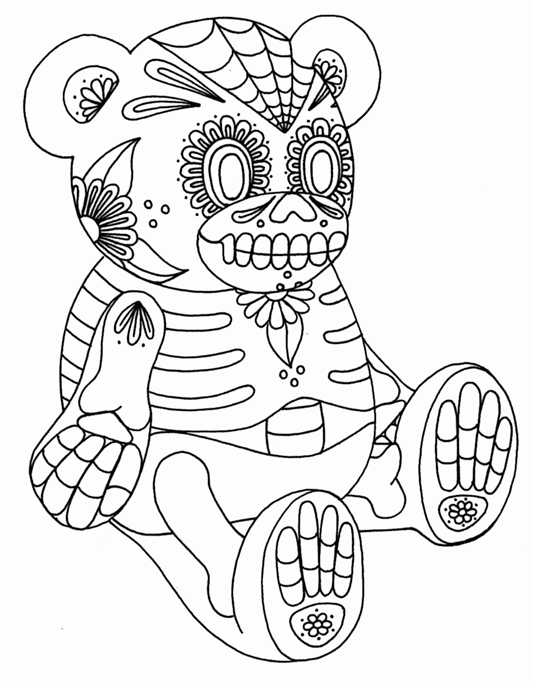 Sugar Skull Coloring Pages Download - Coloring Home
