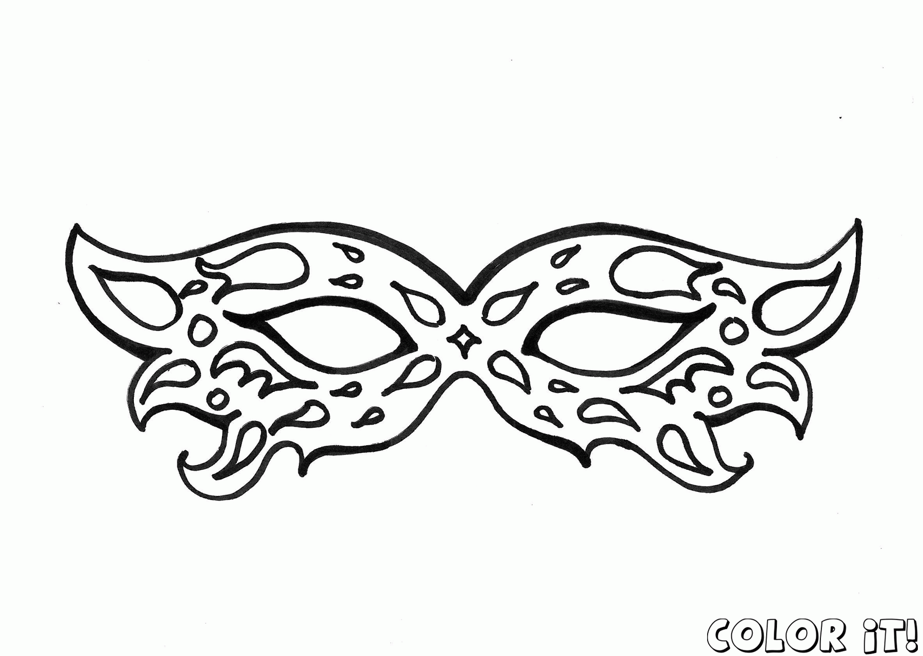 Carnival Mask Coloring Page - High Quality Coloring Pages