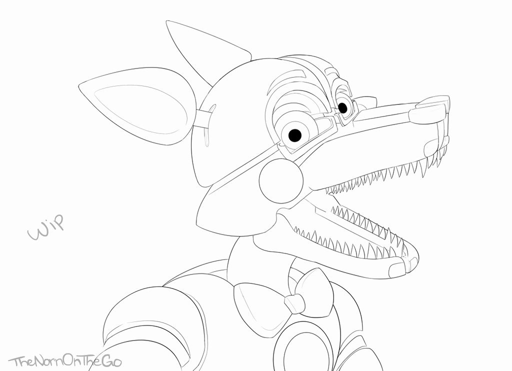 Funtime Foxy Coloring Page Inspirational Funtime Foxy Wip by thenorn thego  On Deviantart | Fnaf coloring pages, Coloring pages inspirational, Coloring  pages