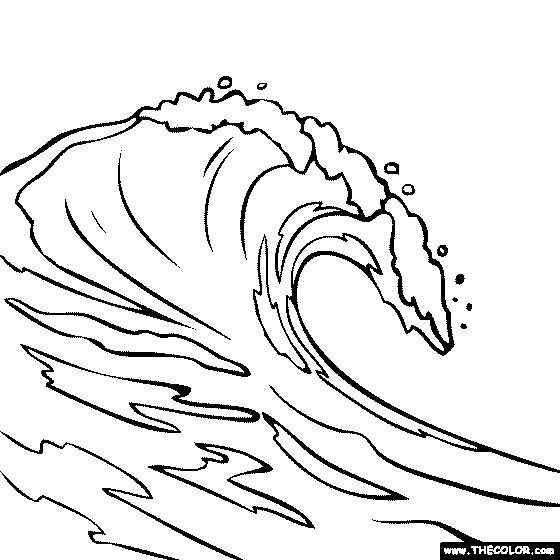 Breaking Wave Coloring Page | Wave drawing, Ocean wave drawing, Ocean  drawing