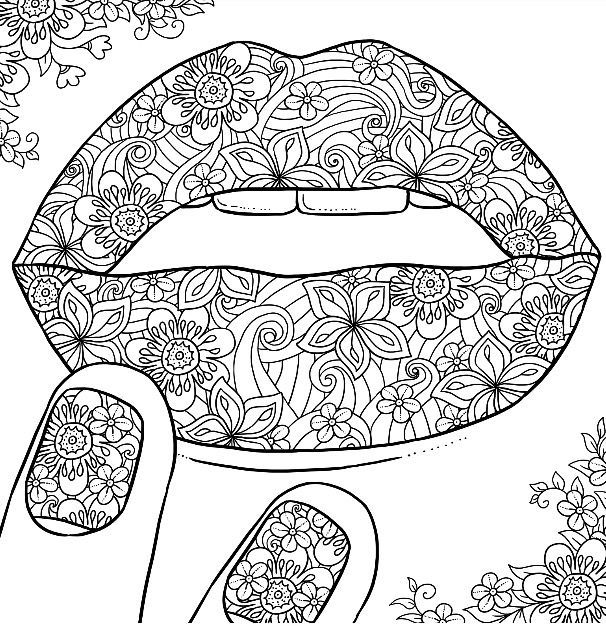 Floral Lips and Nails colouring page | ColorMatters Coloring App in 2020 |  Mandala coloring pages, Coloring books, Coloring pages