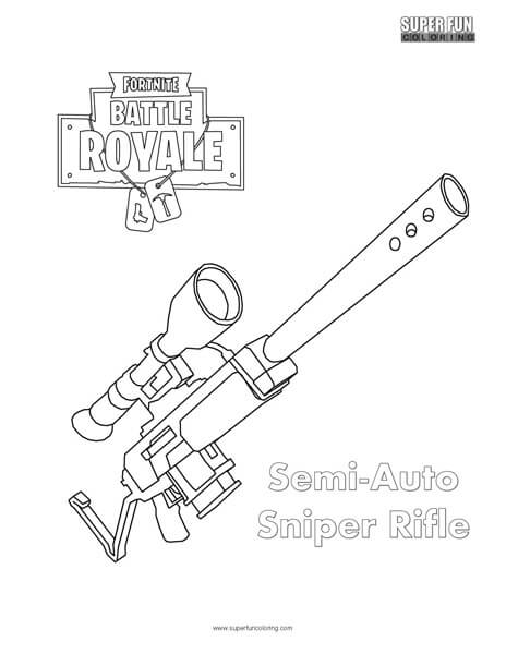 Semi-Auto Sniper Fortnite Coloring Page - Super Fun Coloring