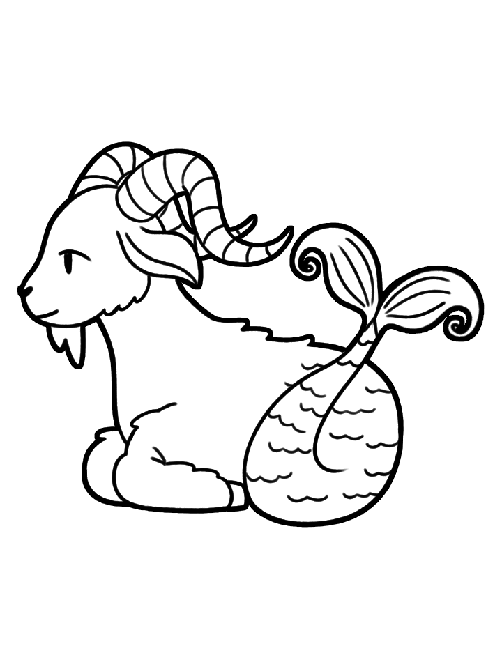 Horoscope Coloring Pages b capricorn Printable 2021 3329 Coloring4free -  Coloring4Free.com