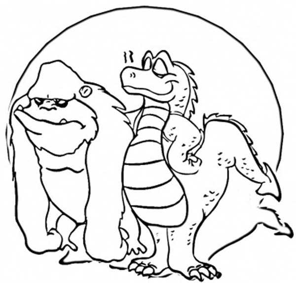 King Kong And Godzilla Take A Picture Before Fight Coloring Pages : Bulk  Color