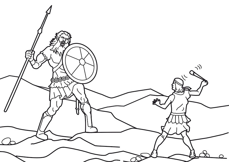 David And Goliath Coloring Pages drawing free image download
