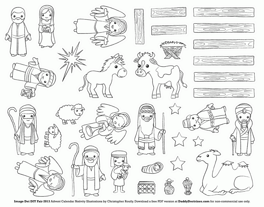 6 Pics of Printable Nativity Cut Out Coloring Pages - Cut Out ...