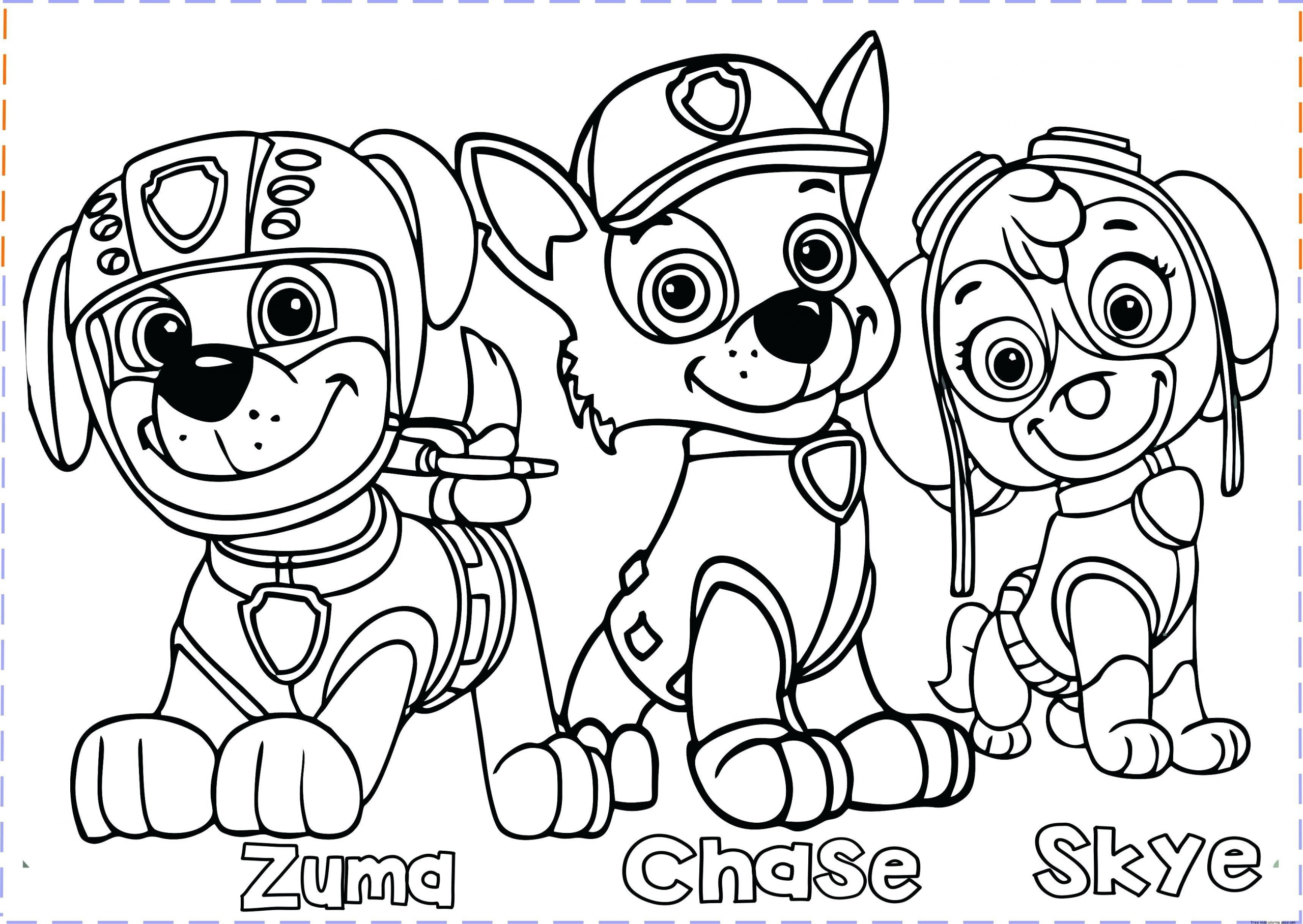 Coloring Pages : Paw Patrolloring Pages Tracker Ryder And Chase ...