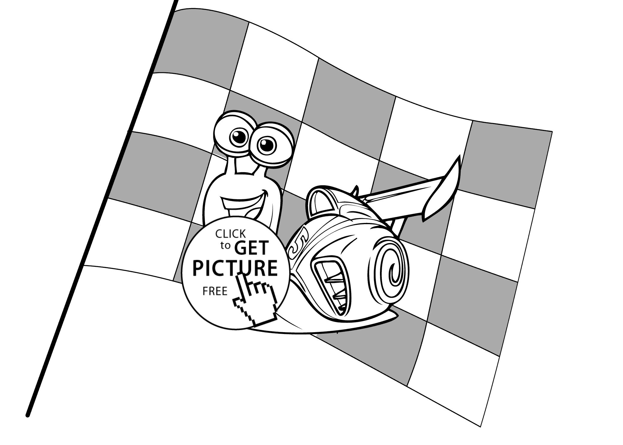 Turbo coloring pages for kids free printable | coloing-4kids.com