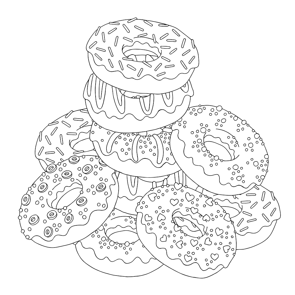 Donut Coloring Pages   Coloring Home