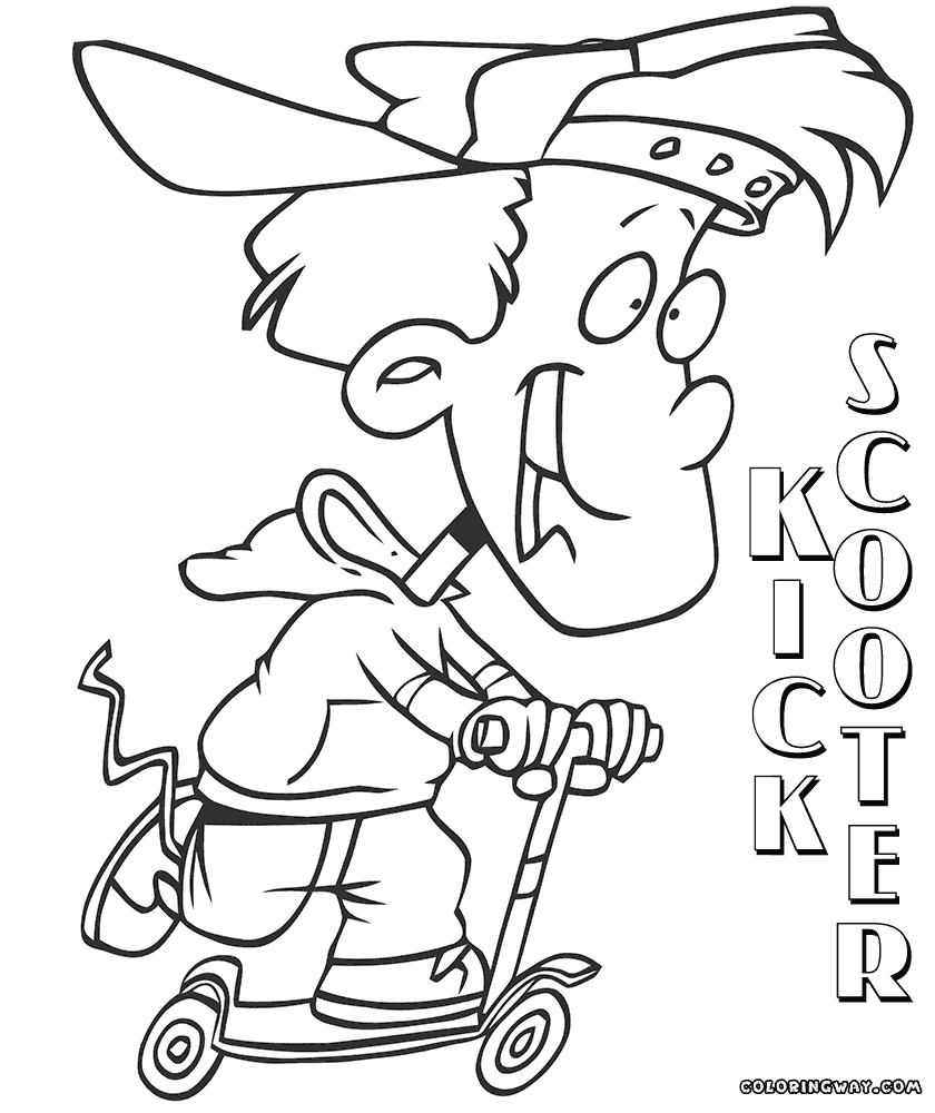 Kick scooter coloring pages | Coloring pages to download and ...