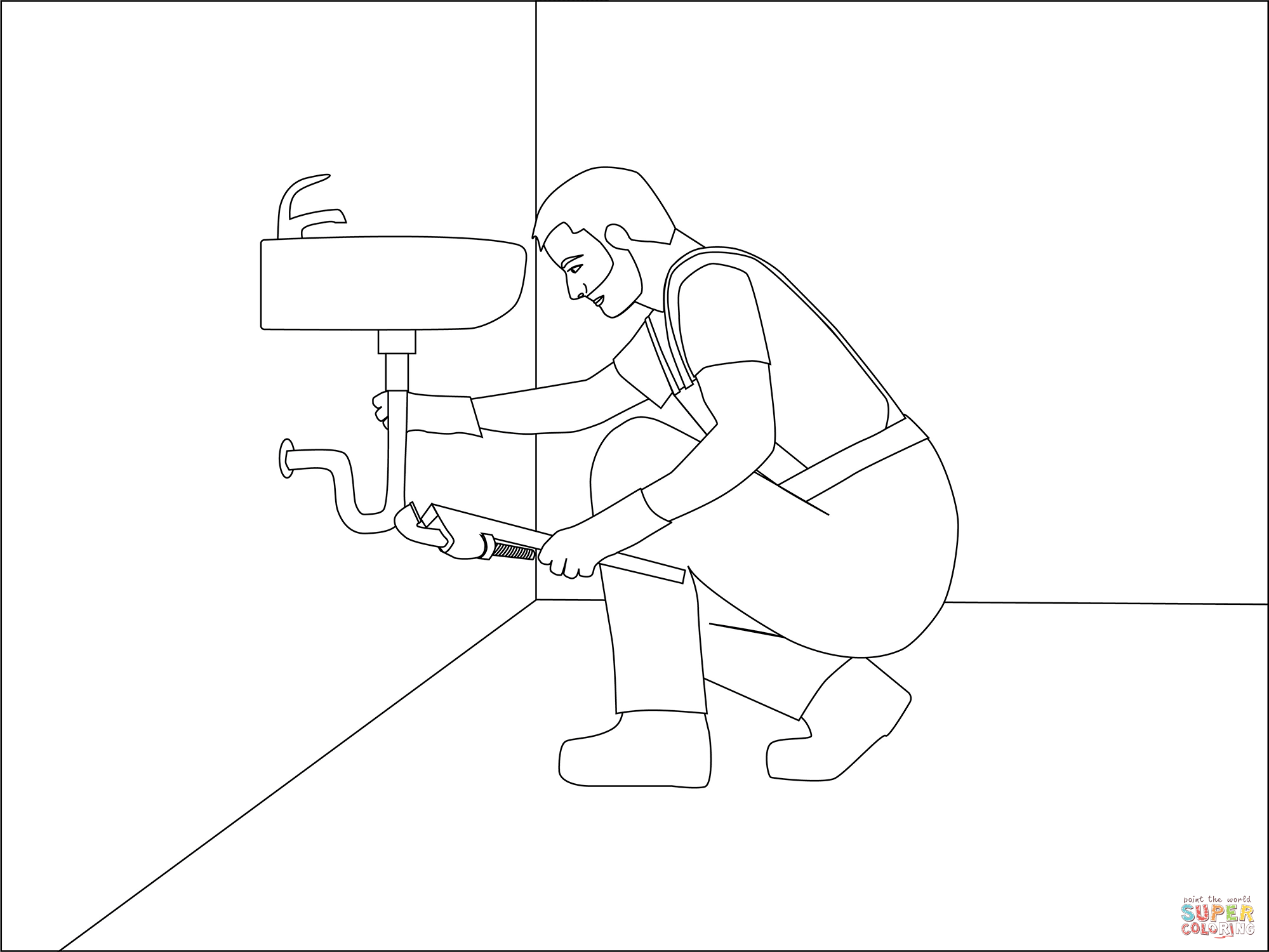 Plumber coloring page | Free Printable Coloring Pages