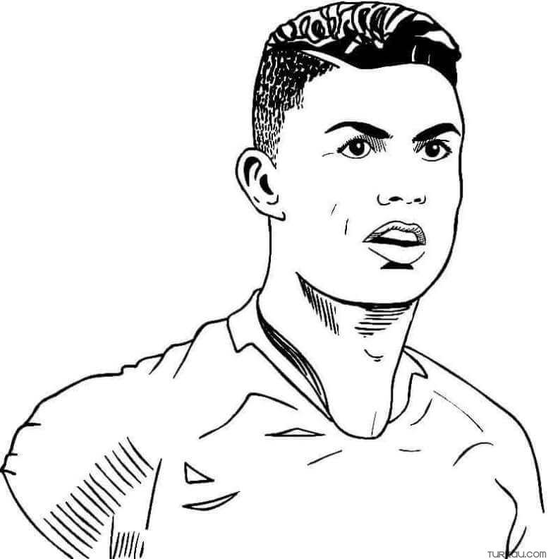 Football Player Ronaldo Coloring Page » Turkau