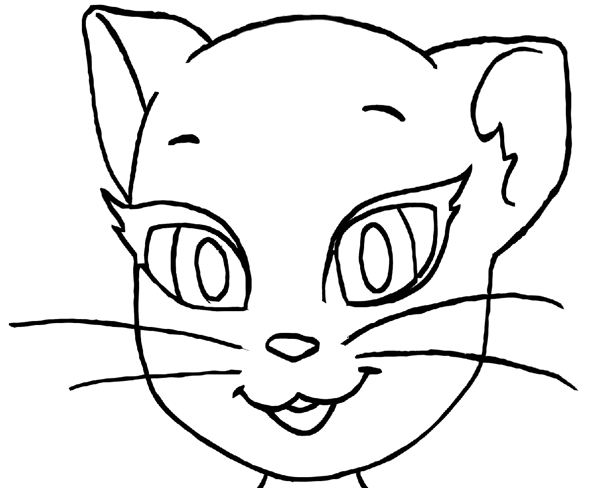 Talking Angela Face Coloring Page - Free Printable Coloring Pages for Kids