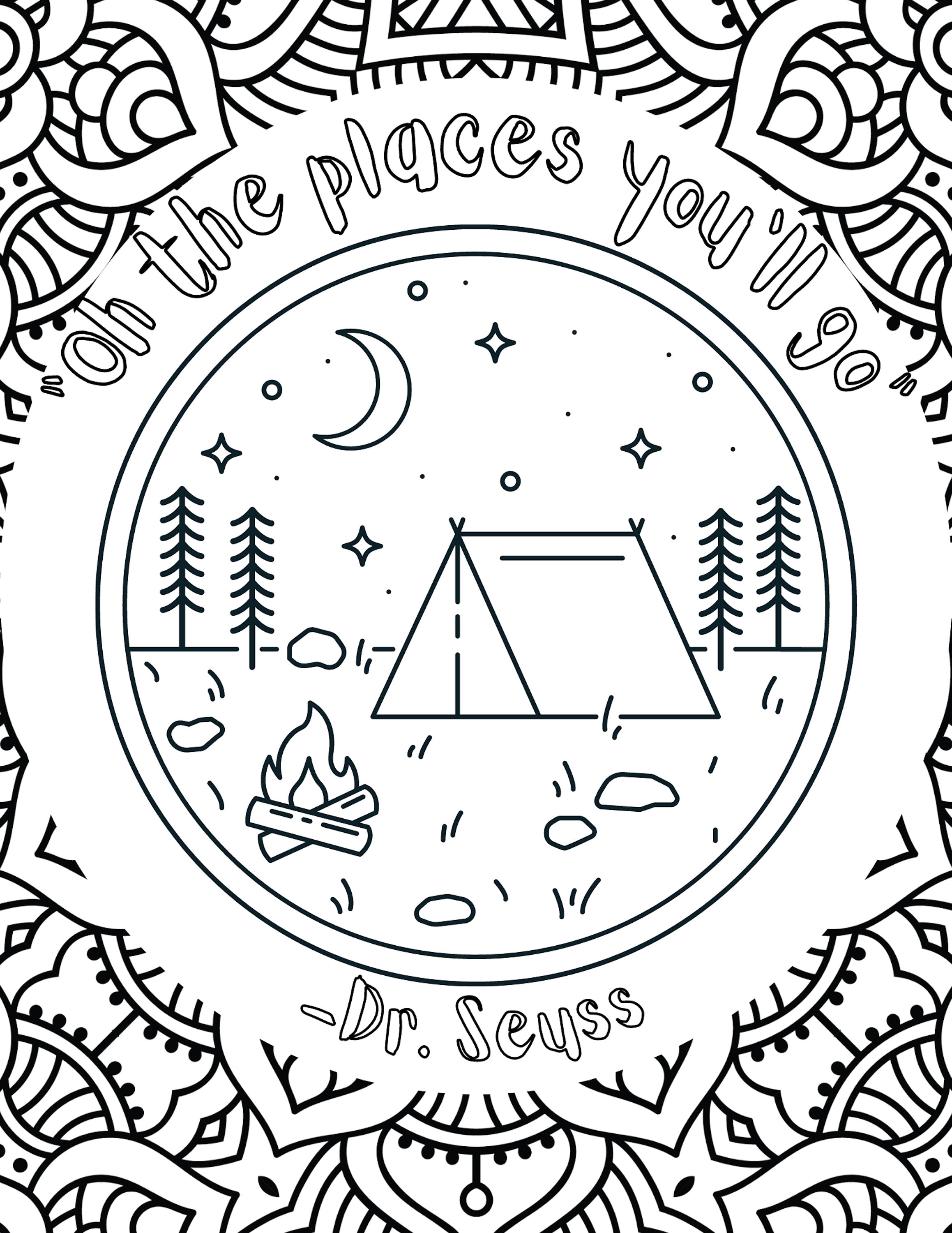 Travel Color Page Printable Tent Camping Coloring Book Pages - Etsy